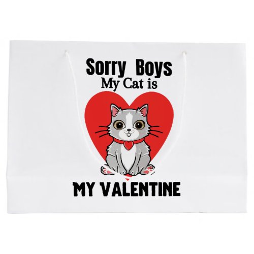 Valentine_cat Large Gift Bag