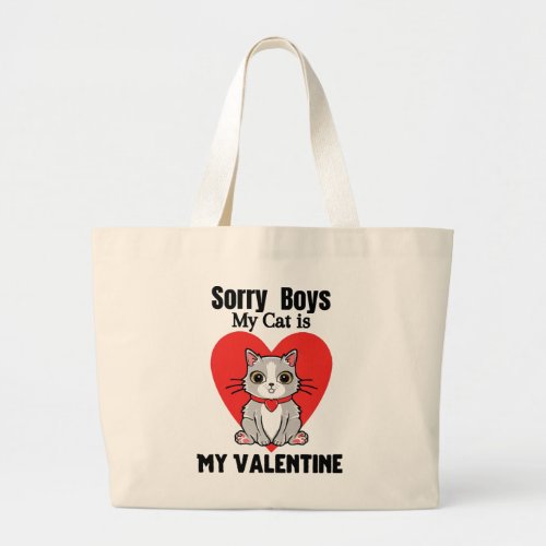 Valentine_cat Large Tote Bag