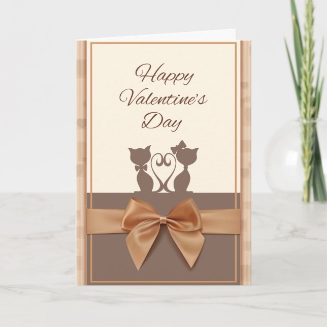 Valentine Cats Greeting Card (Front)