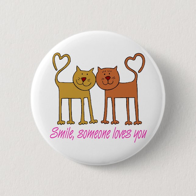 Valentine Cats In Love Button (Front)
