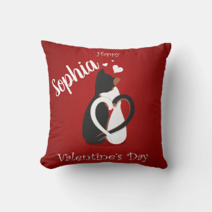 Valentine Cats in Love Custom Throw Pillow