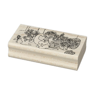Valentine Cats Playing Rubber Stamp
