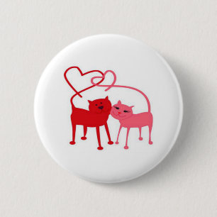 Valentine Cats Round Button