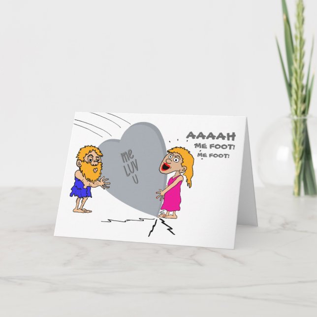 Valentine Caveman Holiday Card (Front)