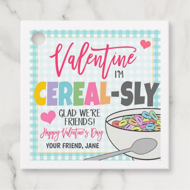 Valentine Cereal Gift Tag (Front)
