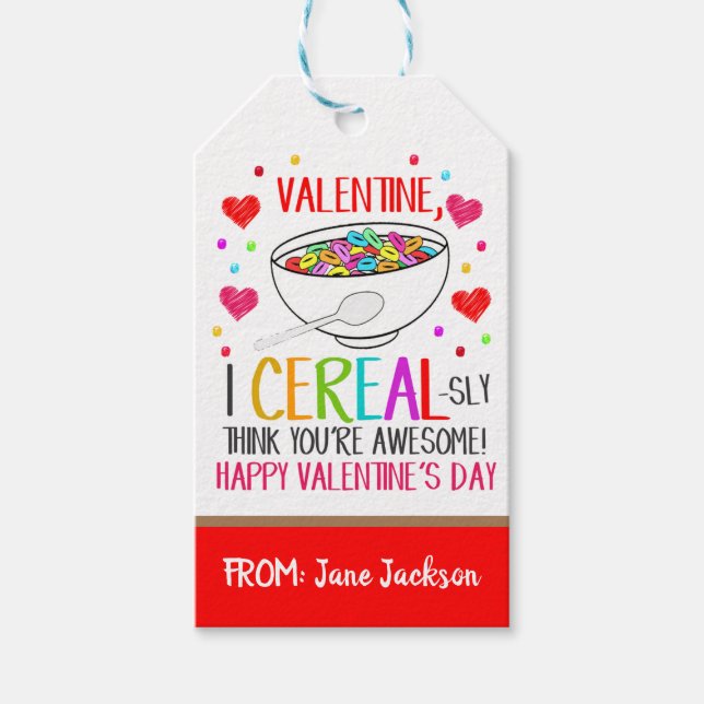 Valentine Cereal Gift Tag (Front)