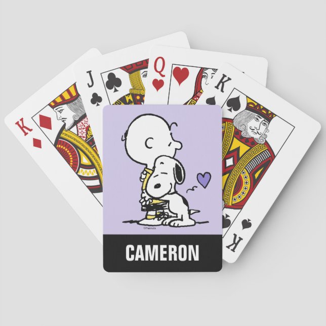 Valentine Charlie Brown & Snoopy Playing Cards (Back)