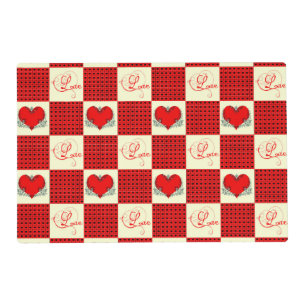 Valentine checkerboard placemat