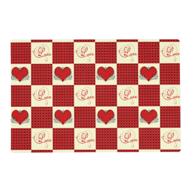 Valentine checkerboard placemat (Front)