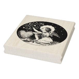 Valentine Cherub Angel Cupid with Heart Stamp