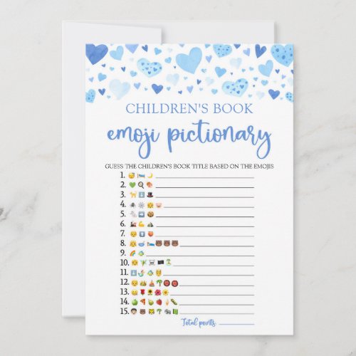 Valentine Childrens Book Emoji Pictionary Game Invitation