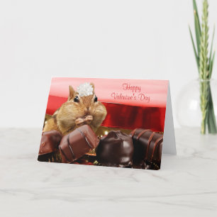 Valentine Chipmunk Holiday Card