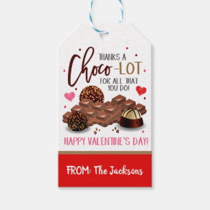 Valentine Chocolate Candy Gift Tag
