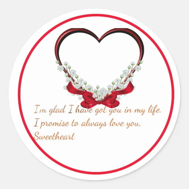 Valentine Classic Round Sticker | Zazzle