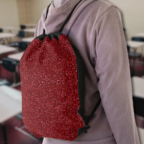 Valentine Classic Trendy Red Glitter Drawstring Bag