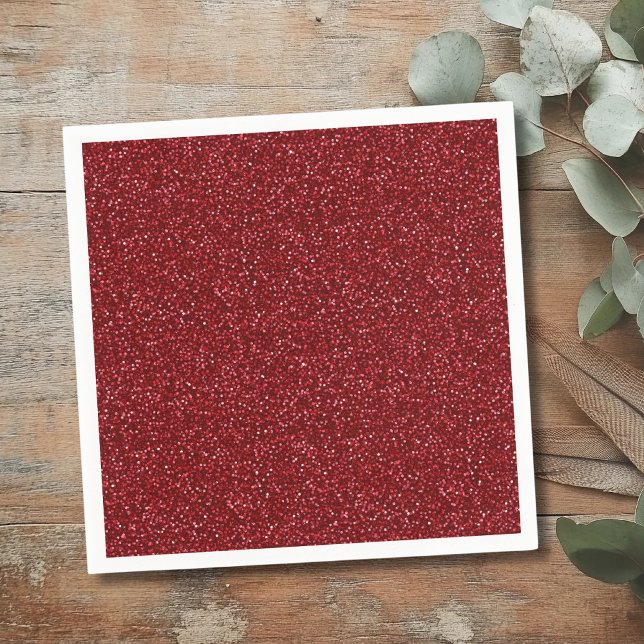 Valentine Classic Trendy Red Glitter Napkins (Creator Uploaded)