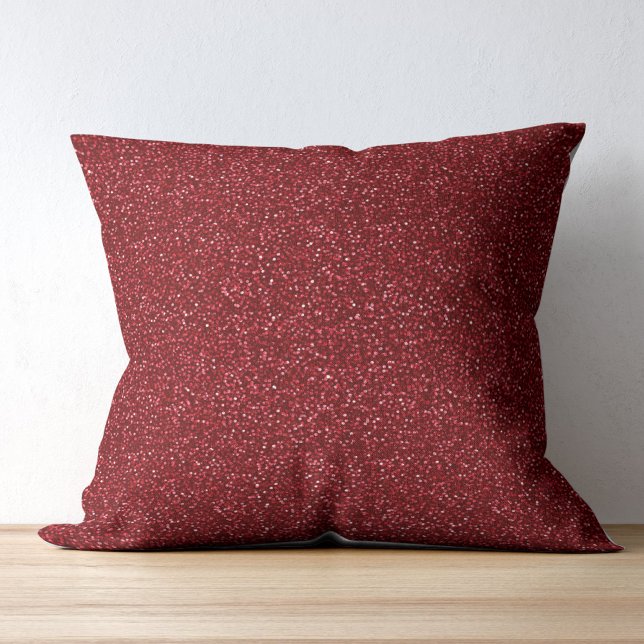 Valentine Classic Trendy Red Glitter Throw Pillow (Creator Uploaded)