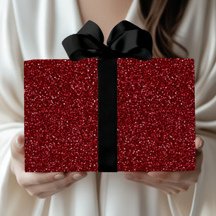 Valentine Classic Trendy Red Glitter Wrapping Paper