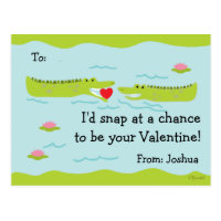 Valentine Classroom Cards for Kids Alligator