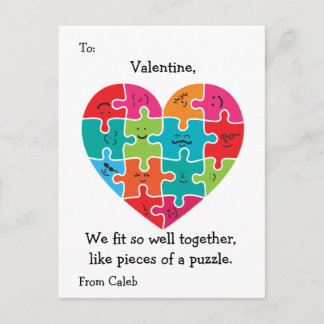 Valentine Classroom Cards Kids Autism Heart