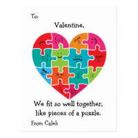 Valentine Classroom Cards Kids Autism Heart