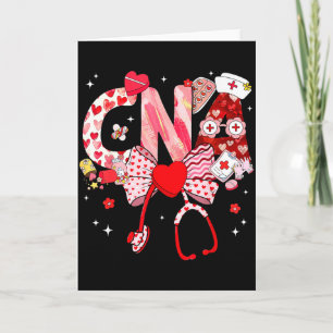Valentine Cna Nurse Coquette Bow Stethoscope Girl  Card