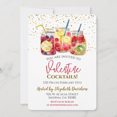 Valentine Cocktail Drinks Party  Invitation