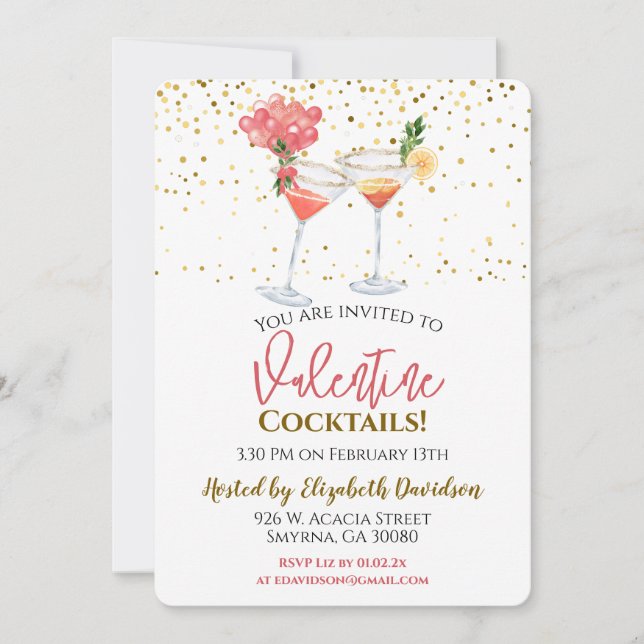 Valentine Cocktail Party Invitation (Front)