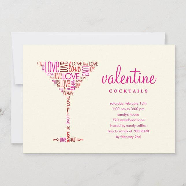 Valentine Cocktail Party Invitation (Front)