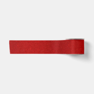 Valentine Collection Plain Red Glitter Satin Ribbon
