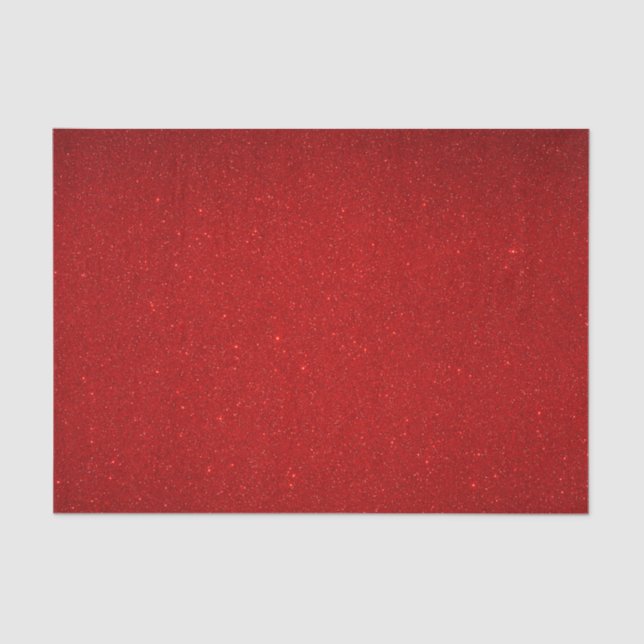 Valentine Collection Plain Red Glitter Tissue Paper (Front)