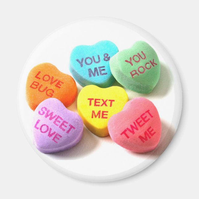 Valentine Conversation Candy Hearts Magnet (Front)