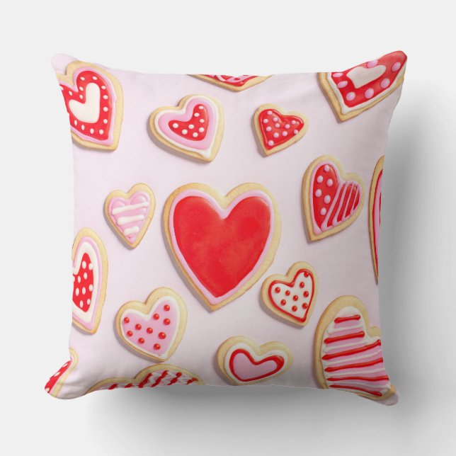 Valentine Cookies Throw Pillow (Front)