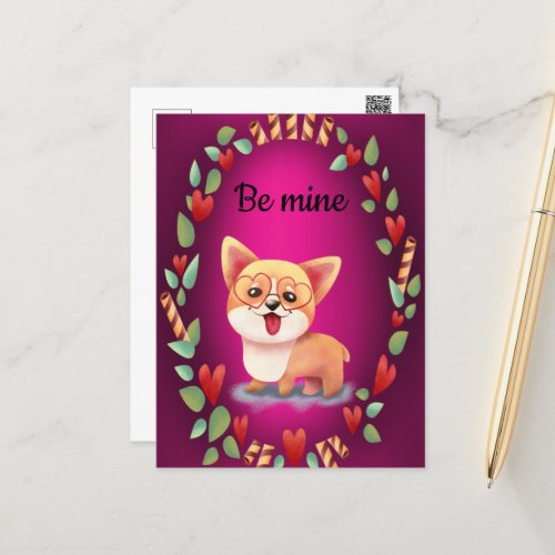 Valentine Corgi Love  Postcard