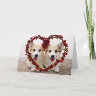 Epic Greeting Cards Single Pembroke Welsh Corgi on top of Louis Vuitton  Luggage Valentines Day Card