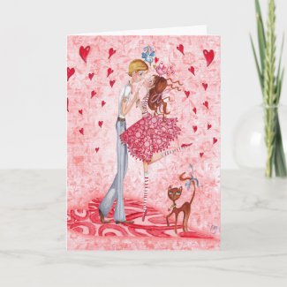 Valentine Couple Love Hearts | Greeting Card
