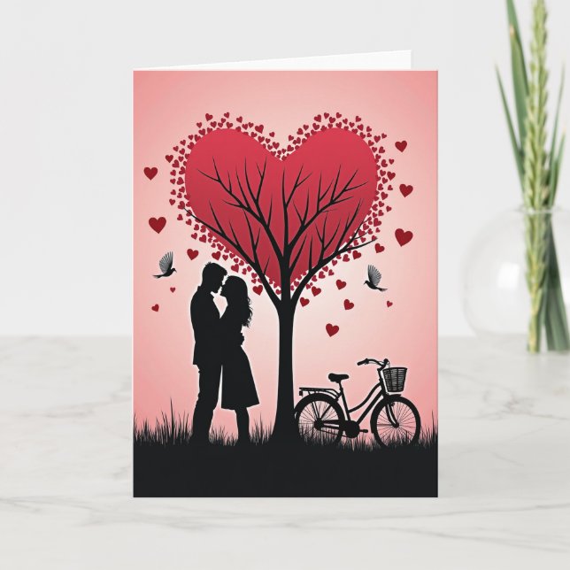 Valentine Couple Love Tree Card (Front)