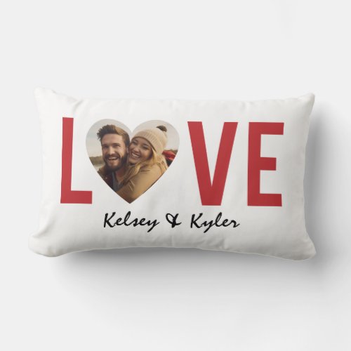 Valentine couples Love Photo  Lumbar Pillow
