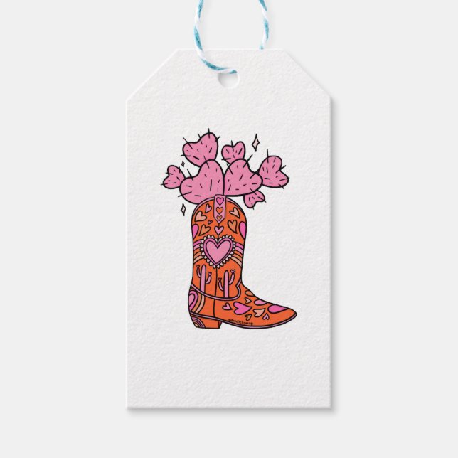 Valentine Cowboy Boot Gift Tags (Front)