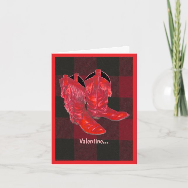 Valentine cowboy boots card (Front)