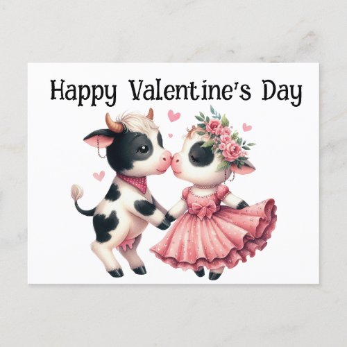 Valentine Cows  Holiday Postcard