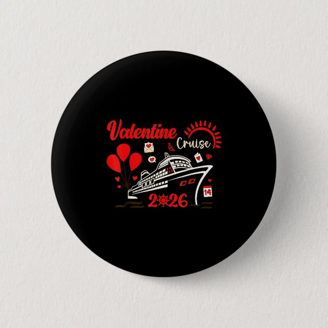 Valentine Cruise 2026 Funny For Couples Matching H Button (Front)