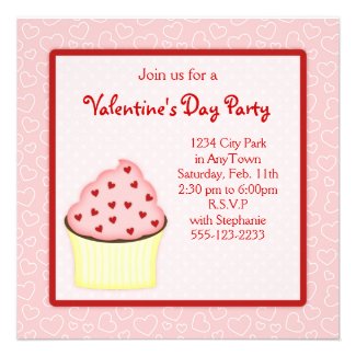Valentine Cupcake Party Invites