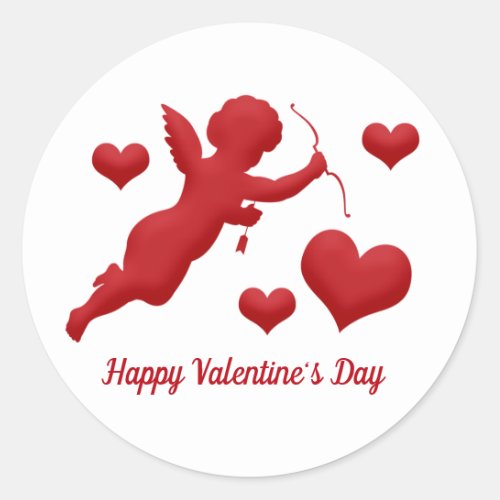 Valentine Cupid Classic Round Sticker