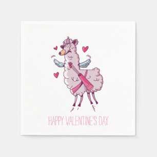 Valentine Cupid Llama Napkins