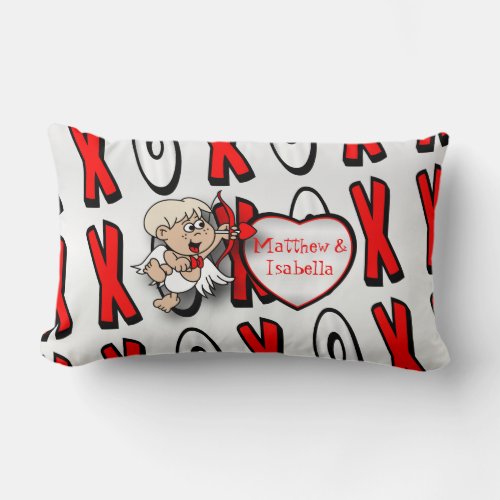 Valentine Cupid XOXO Lumbar Pillow