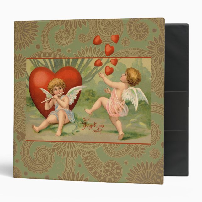 Valentine Cupids Love Antique Vintage Binder (Front/Inside)