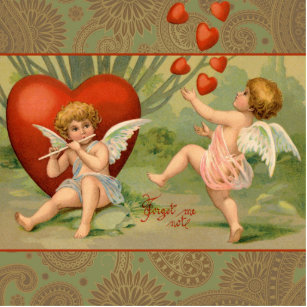 Valentine Cupids Love Antique Vintage Cutout