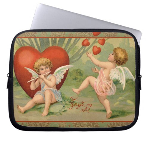 Valentine Cupids Love Antique Vintage Laptop Sleeve