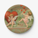 Valentine Cupids Love Antique Vintage Paper Plates